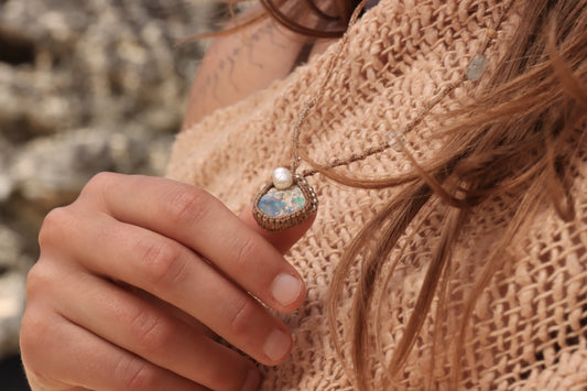 Opal & pearl amulet | Mermaid Dreams