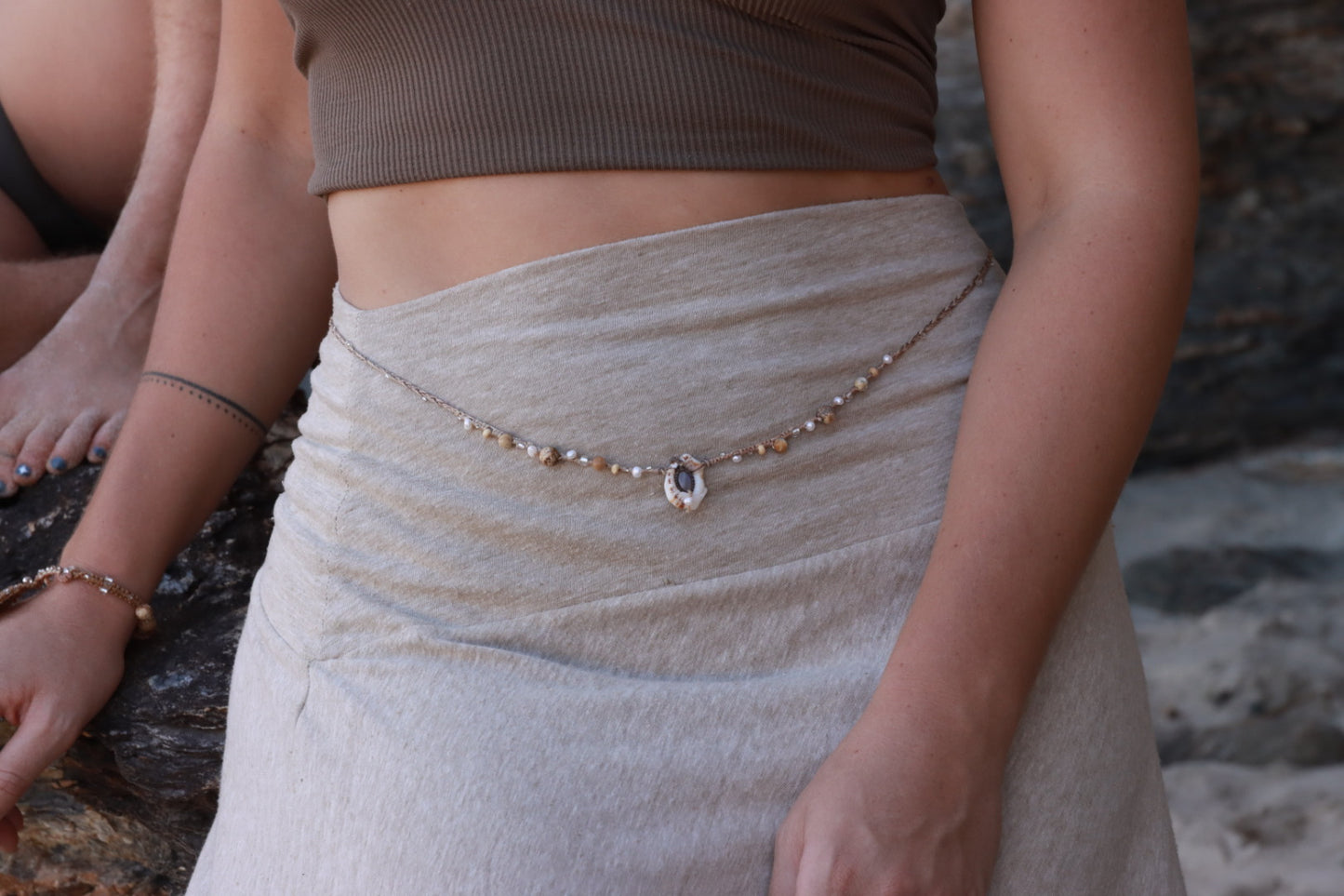 Moonstone Cradled in Shell Womb Adornment | Mermaid Dreams