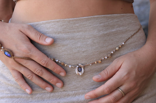 Moonstone Cradled in Shell Womb Adornment | Mermaid Dreams