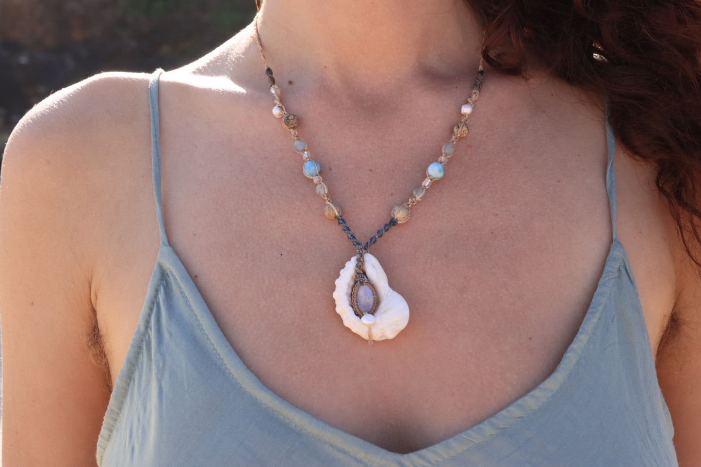 Shell Cradled Moonstone | Mermaid Dreams
