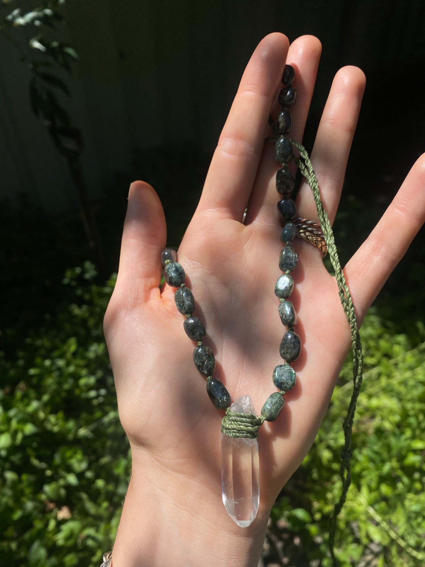 Green Kyanite & Clear Quartz