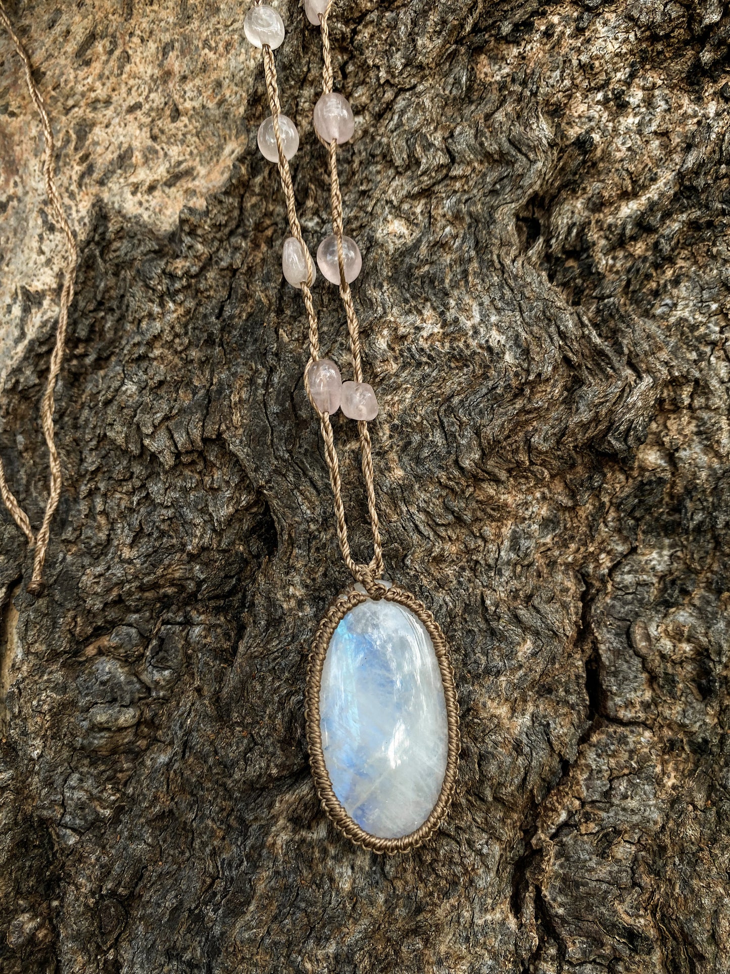 Rainbow Moonstone and Rose Quartz