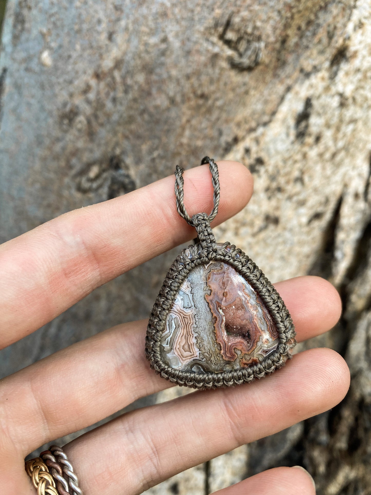 Crazy Lace Agate with Druzy