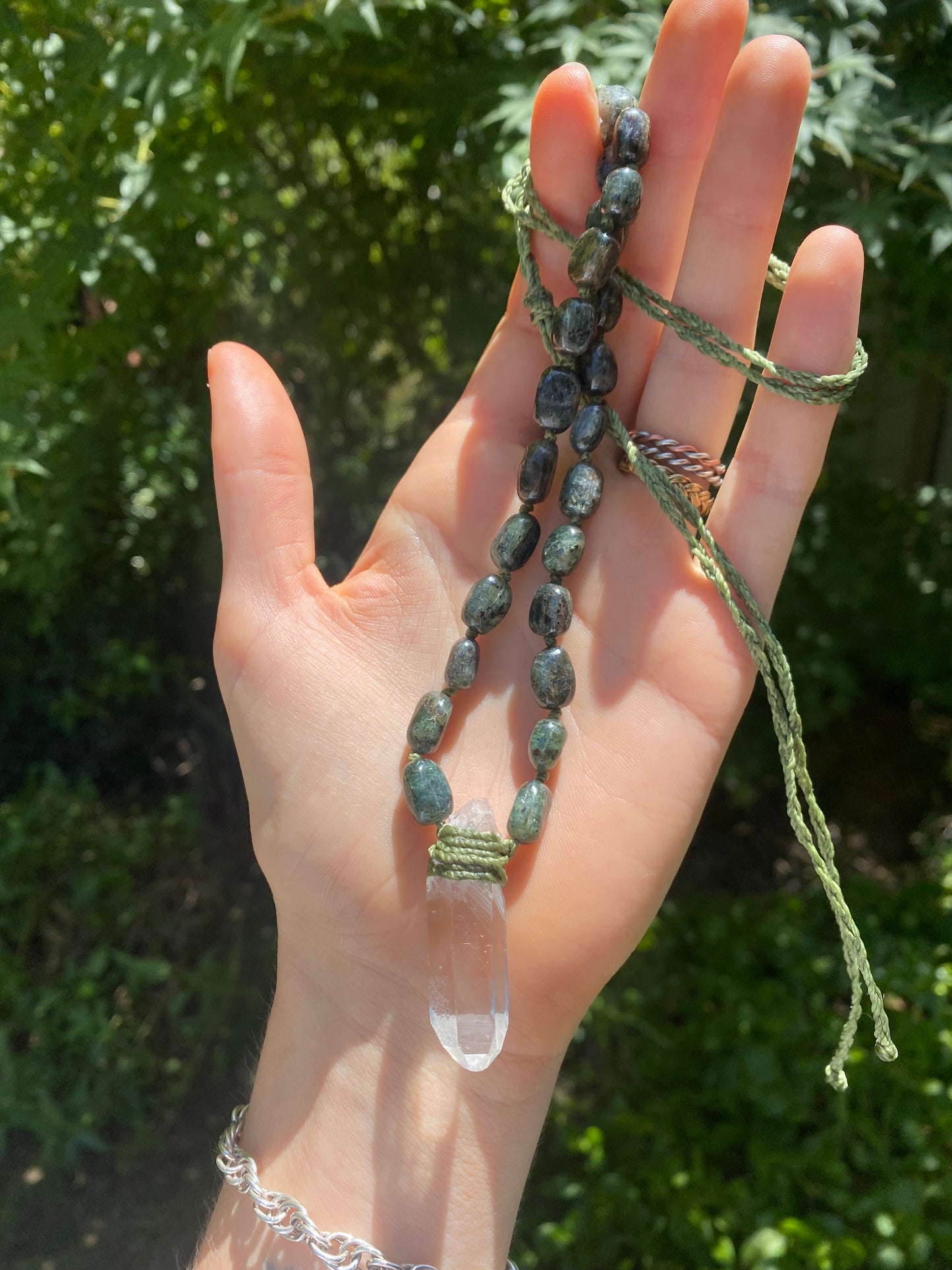 Green Kyanite & Clear Quartz